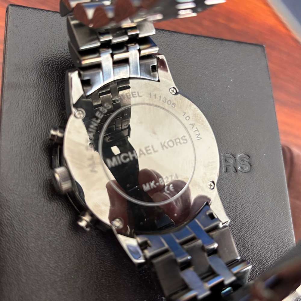 Michael Kors Black Scout Chronograph Watch - Picture 3 of 3